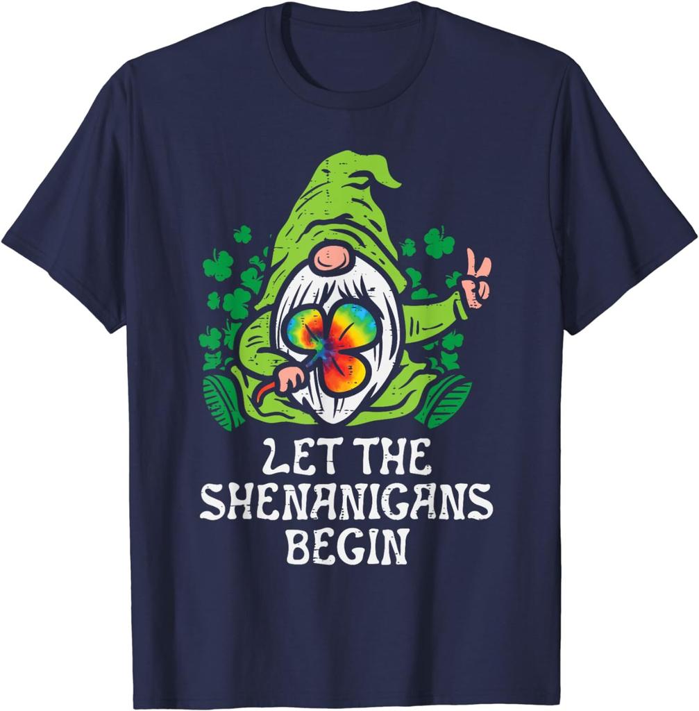 Gnome Tie Dye Shamrock Let Shenanigans Begin Gift Unisex T-Shirt