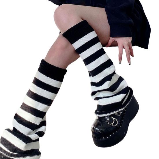 Boot Socks Knitting Decorate Breathable Casual Streetwear Knee High Boot Stockings for Daily Life