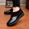 Winter Cotton Shoes, Middle-aged and Elderly Women's Shoes, Flat-bottomed Plus Velvet Warm Leather Shoes for The Elderly, Soft-soled and Non-slip