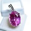 29.55 Ct NATURAL Pink Sapphire 925 CERTIFIED Sterling Silver Oval Shape Pendant MY.PDS-337-NS