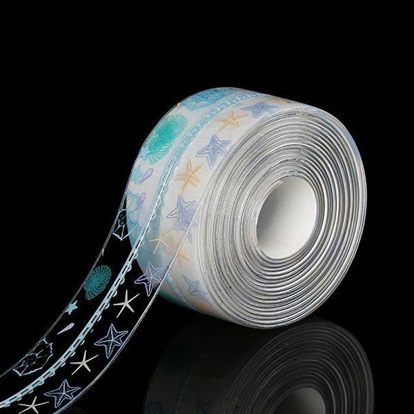 Прозрачный самоклеящийся водостойкий стикер на стену с принтом для ванной комнаты, кухонной раковины, уплотнительной ленты для ванны