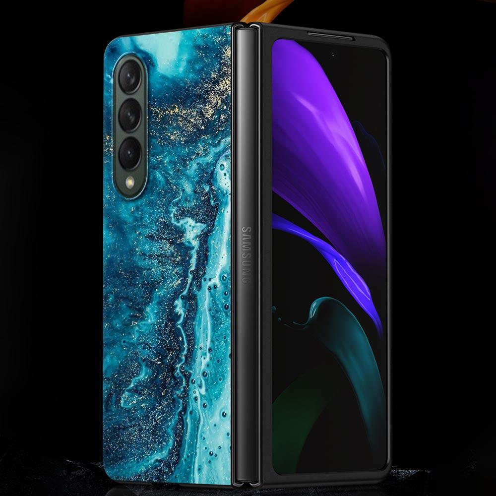 Zfold4 Красочный мраморный чехол для Samsung Galaxy Z Fold3 5G Жесткий пластиковый тонкий чехол Ультратонкий чехол для телефона Galaxy Z Fold 3