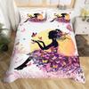 Girl Butterfly Duvet Cover Set Beautiful Fairy Butterflies Single Bedding Set Flower Fairy Fantasy Queen Comforter Cover 2_3 Pc