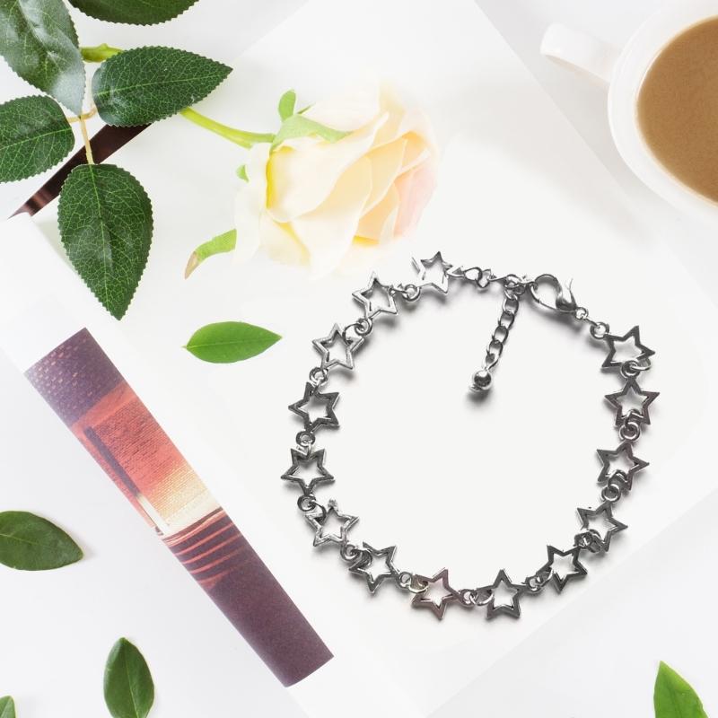 Винтажный блестящий браслет из сплава в виде пентаграммы для женщин, милый эстетичный браслет-шарм, модная бижутерия в стиле харадзюку