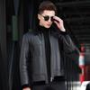 Futing Men's Winter Shearling Lined Biker Leather Jacket