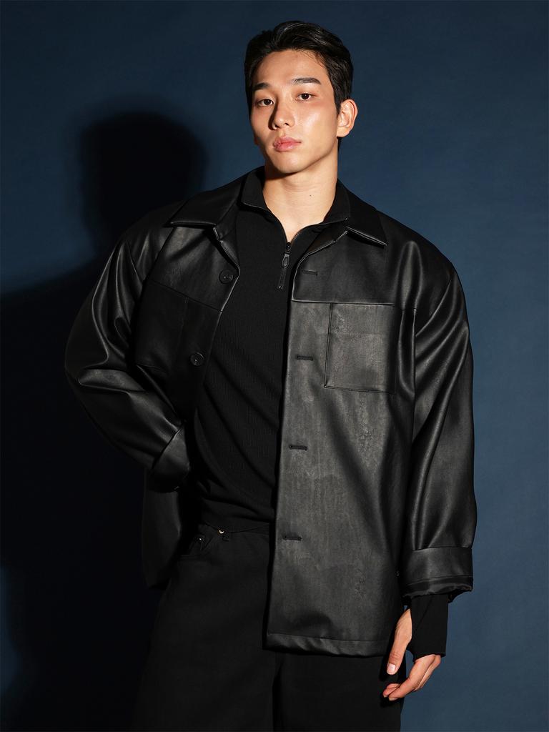 Классическая кожаная куртка Hentle Oversized