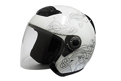 Bike Parts Center Bike Helmet Jet Graphic White XL Than 7210 (61cm~less 62cm)