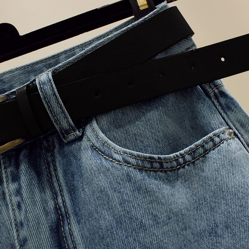 Джинсовая юбка с завышенной талией и разрезом сбоку для женщин, средней длины, А-силуэта, облегающая бедра, длинная юбка, модель весна-осень-лето