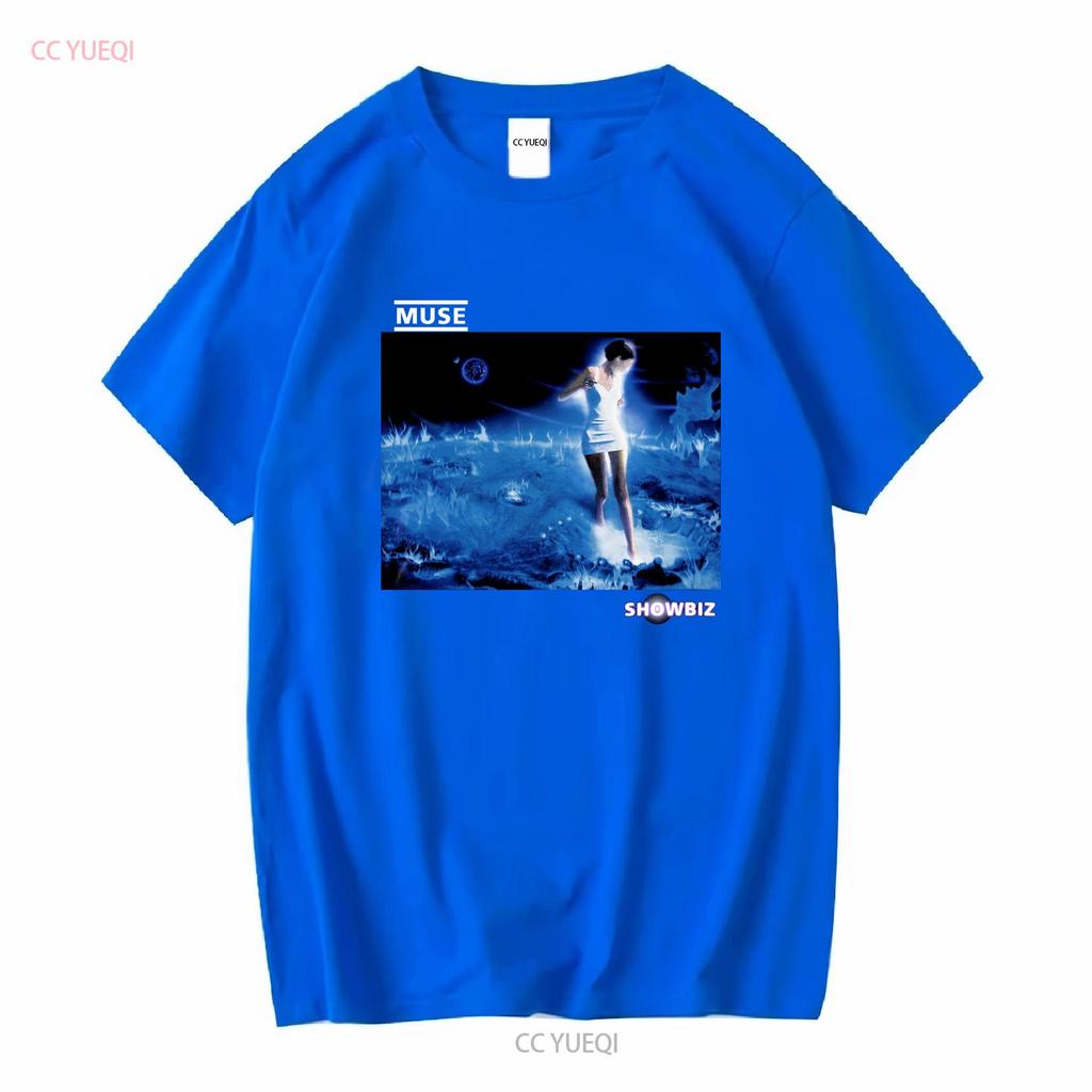 MUSE Showbiz Футболка Хлопок Черный Мужская Полный Размер S - 3XL HC2204 с длинным рукавом винтажная Стирка Растягивающаяся с принтом Универсальная