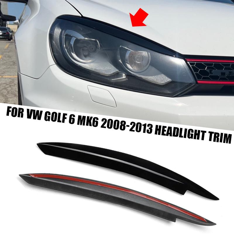 Подходит для VW Golf 6 MK6 GTI GTR 2008-2013 Автомобильные аксессуары Черная фара бровь век крышка декоративная отделка