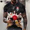 Bowling Graphic T Shirts Fashion 3d Print Summer Sports Unisex's Clothing Casual T Shirt Unisex Oversized T-shirt Short Sleeve Tee Top
