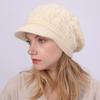 Women's Winter Cable Knit Hat with Fleece Lining, Fashion Beret & Peaked Cap Style, Thickened Warm Beanie for Cold Weather
