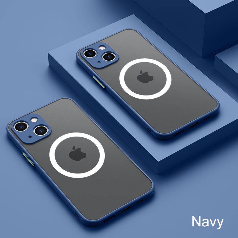 Матовый защитный чехол для Magsafe, магнитный чехол для беспроводной зарядки для Iphone 14 13 12 Pro Plus Max Mini, прозрачный жесткий чехол для ПК Defender Funda
