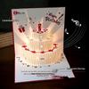 3D pop-up открытка-торт на день рождения с настраиваемым сообщением и логотипом для сотрудников и клиентов