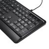 USB Interface Large Print Tri-Color Backlit Wired Keyboard
