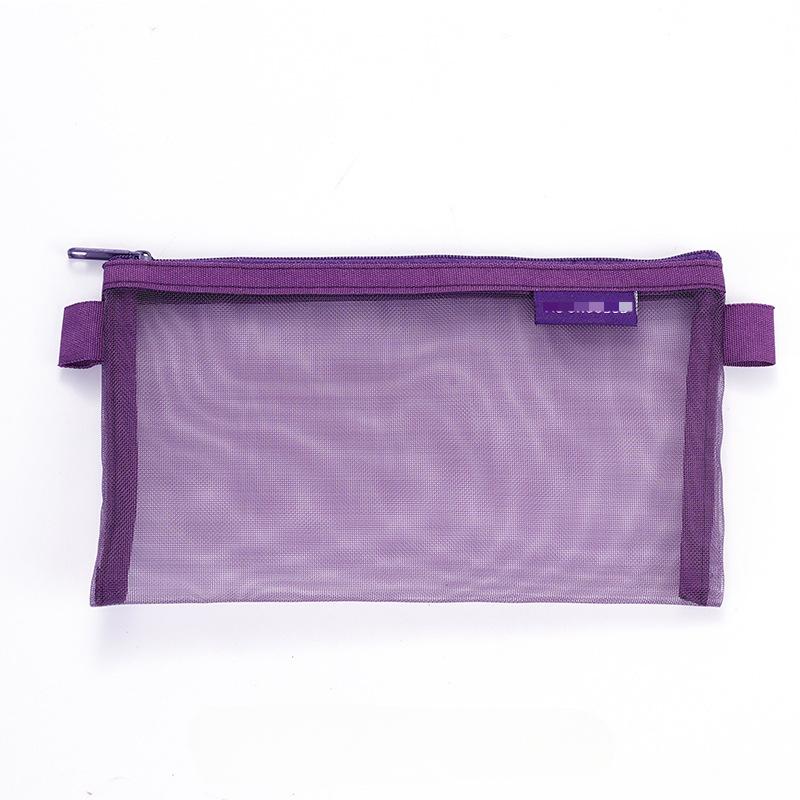 Simple Transparent Mesh Portable Large-capacity Stationery Storage Bag Cosmetic Bag