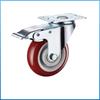 Medium Duty Swivel Casters with Brake, 3", 4", 5" In Jujube Red for Industrial Trailers
