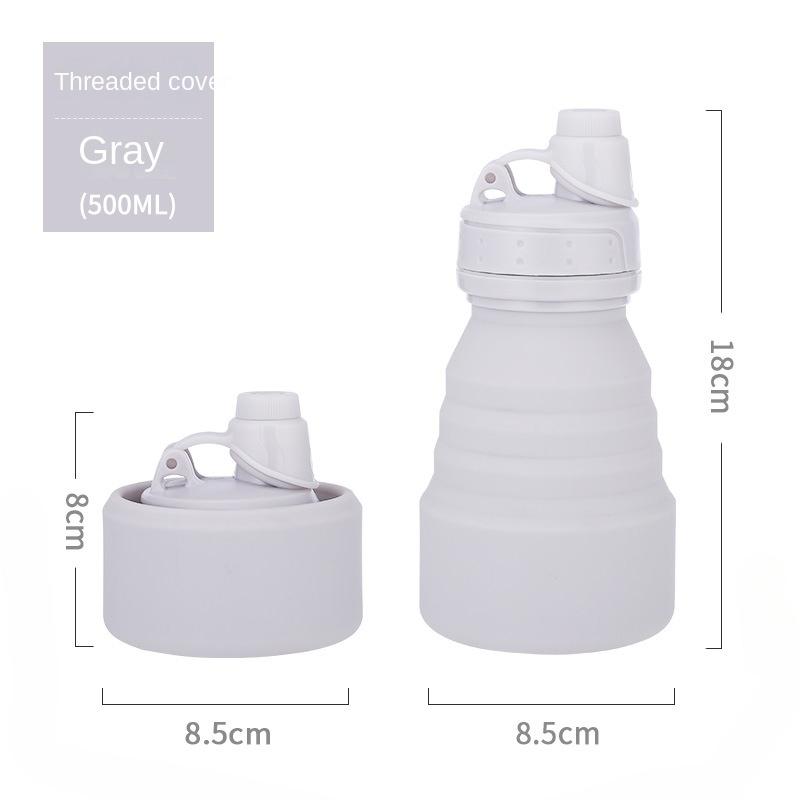 Outdoor Activity Latest Product Silicone Folding Cup with Handle Travel Workout Athletic Water Bottle Hand Warmer Lightweight Anti-Fall Big Belly Cup