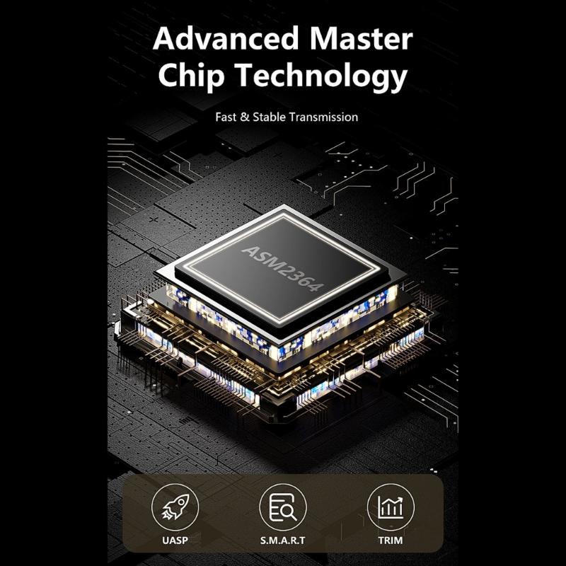 Алюминиевый корпус M.2 NVMe USB3.2 Скорость передачи 20 Гбит/с Отвод тепла Простая установка для 2230 2242 2260 2280