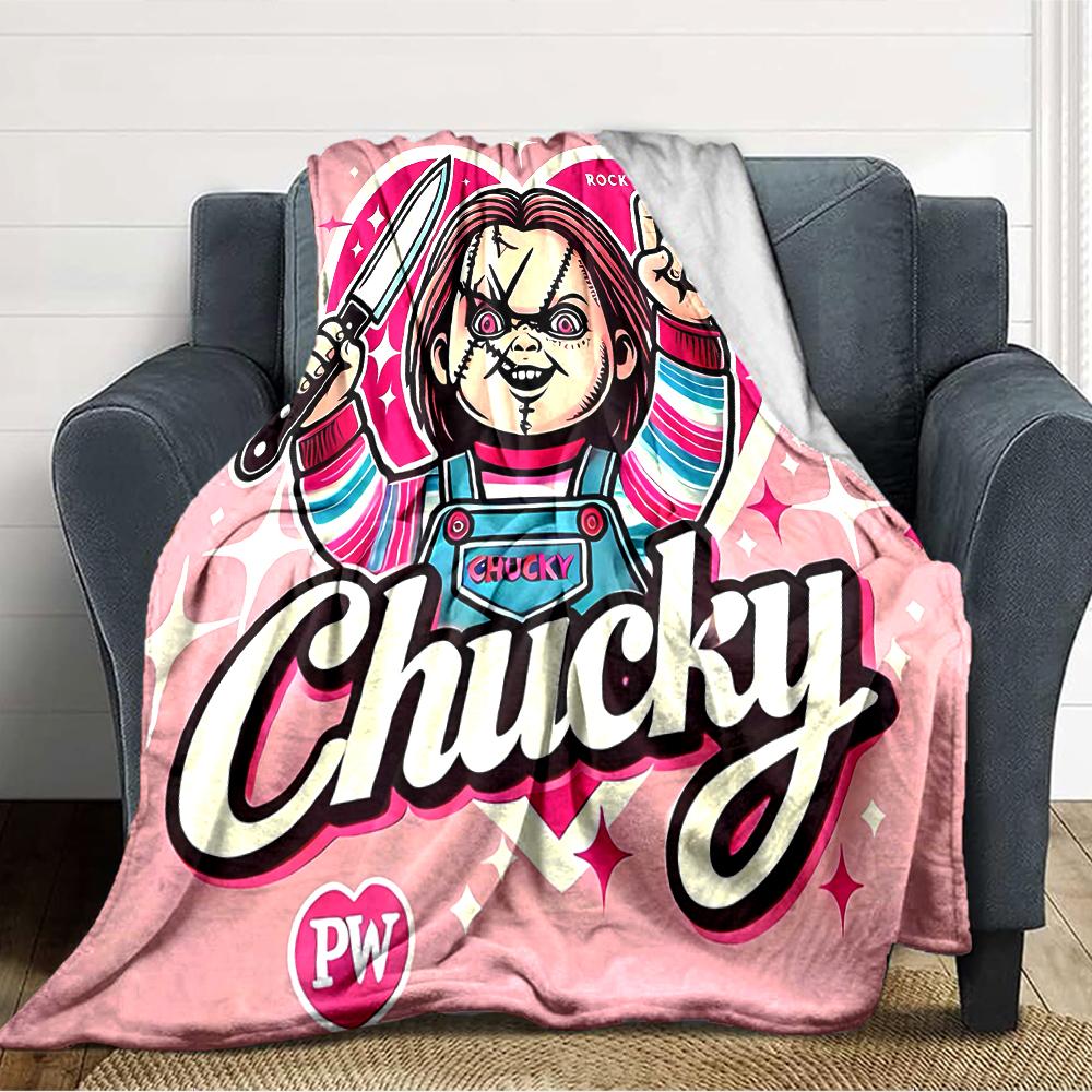 1pc Chucky3 Blanket, Gift, for Men and Women, Soft Blanket, Good for Sofa Bed Couch Travel, Lightweight Flannel Blanket