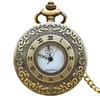 Винтажный Глянец Бронза Унисекс Мода Римские Цифры Резьба Кварц Стимпанк Карманные Часы Женщины Мужчины Ожерелье Кулон Цепочка Подарок