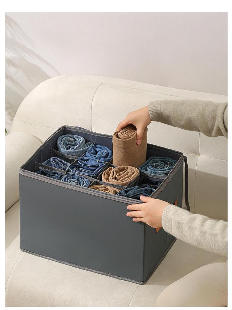 Foldable Shoe Storage Box with Lid & Dividers - Multifunctional Organizer for Clothes & Sundries