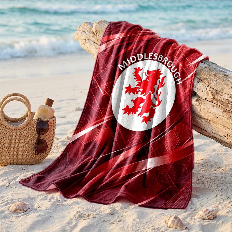 Middlesbrough FC Print Microfiber Beach Towel Quick Dry Absorbent Large Towel For Beach Swimming Travel
