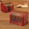 1PC Antique Mini Wood Treasure Chest Storage Box Jewelry Organizer Box Gift Box