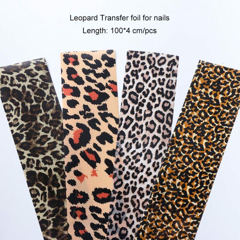 4 Leopard Pattern Nail Art Sticker Slider Transfer Foil Full Wrap Decoration