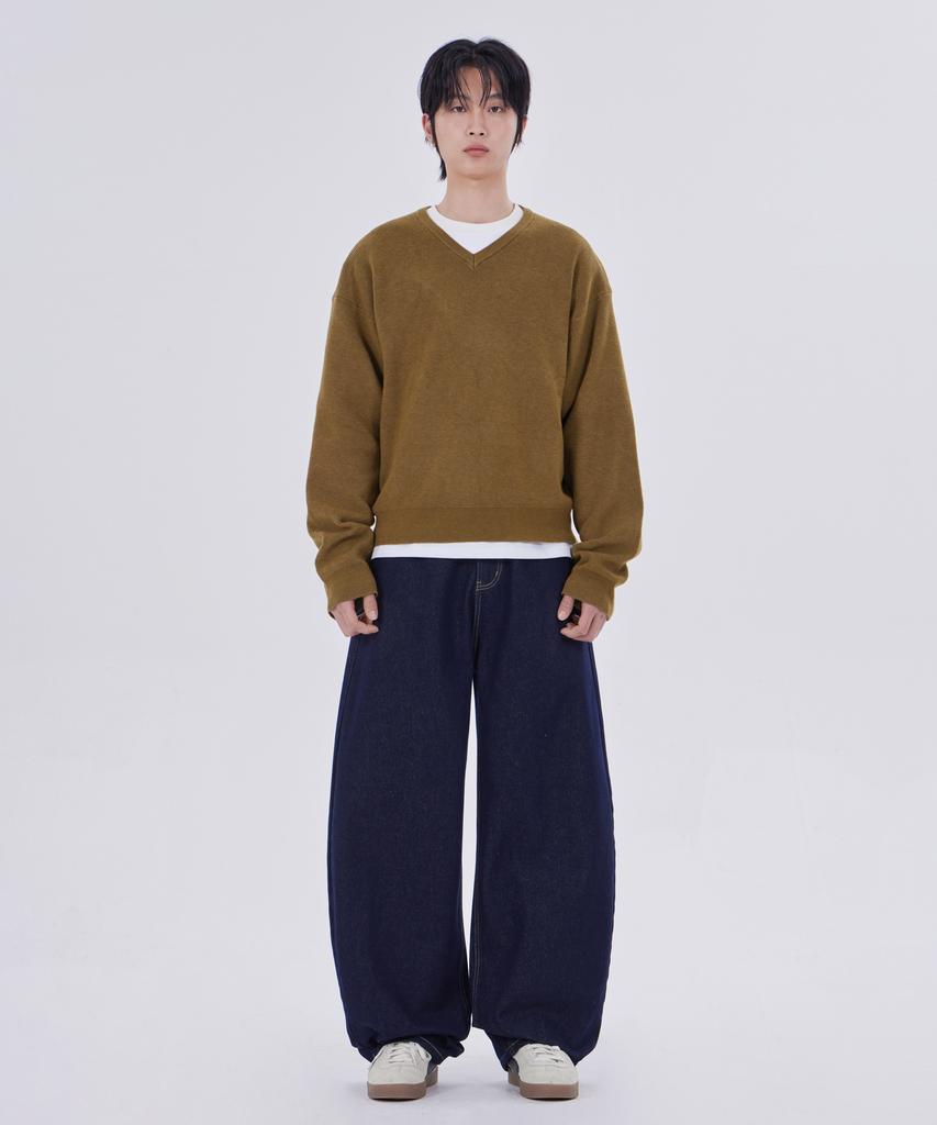 GLW Minimal V-Neck Crop Knit Olive