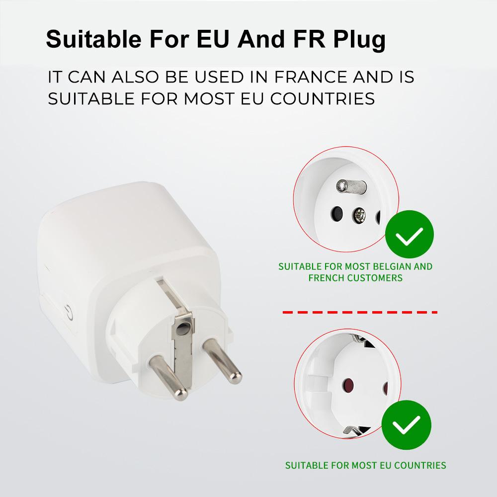 20a Zigbee Smart Plug EU Smart Socket Беспроводная розетка с функцией мониторинга мощности Голосовое управление через Alexa Google Home