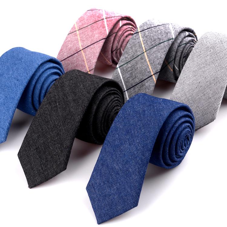 New Plaid Twill Cotton Tie: Men's Business Casual Korean Style for Weddings
