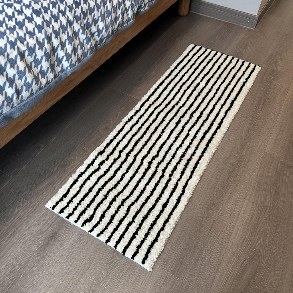 Kitchen and Bathroom Floor Mat, Non-Slip Mat, Ultra-Fine Floor Mat, Soft Absorbent Bathroom Mat, Long Kitchen Mat, Bedside Mat,Striped Door Mat