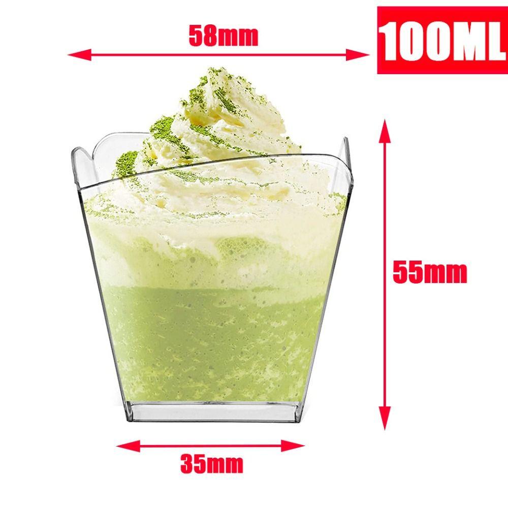 10 шт. прозрачных стаканчиков для пудинга, прозрачных стаканчиков для десерта, стаканчиков для йогурта, стаканчиков для мусса