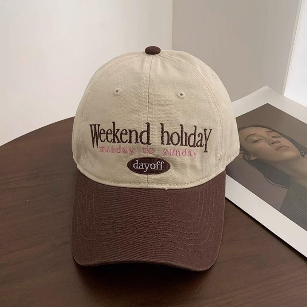 Cotton Embroidered Baseball Cap Korean Y2k Peaked Cap Retro Letter Baseball Hat Teenagers