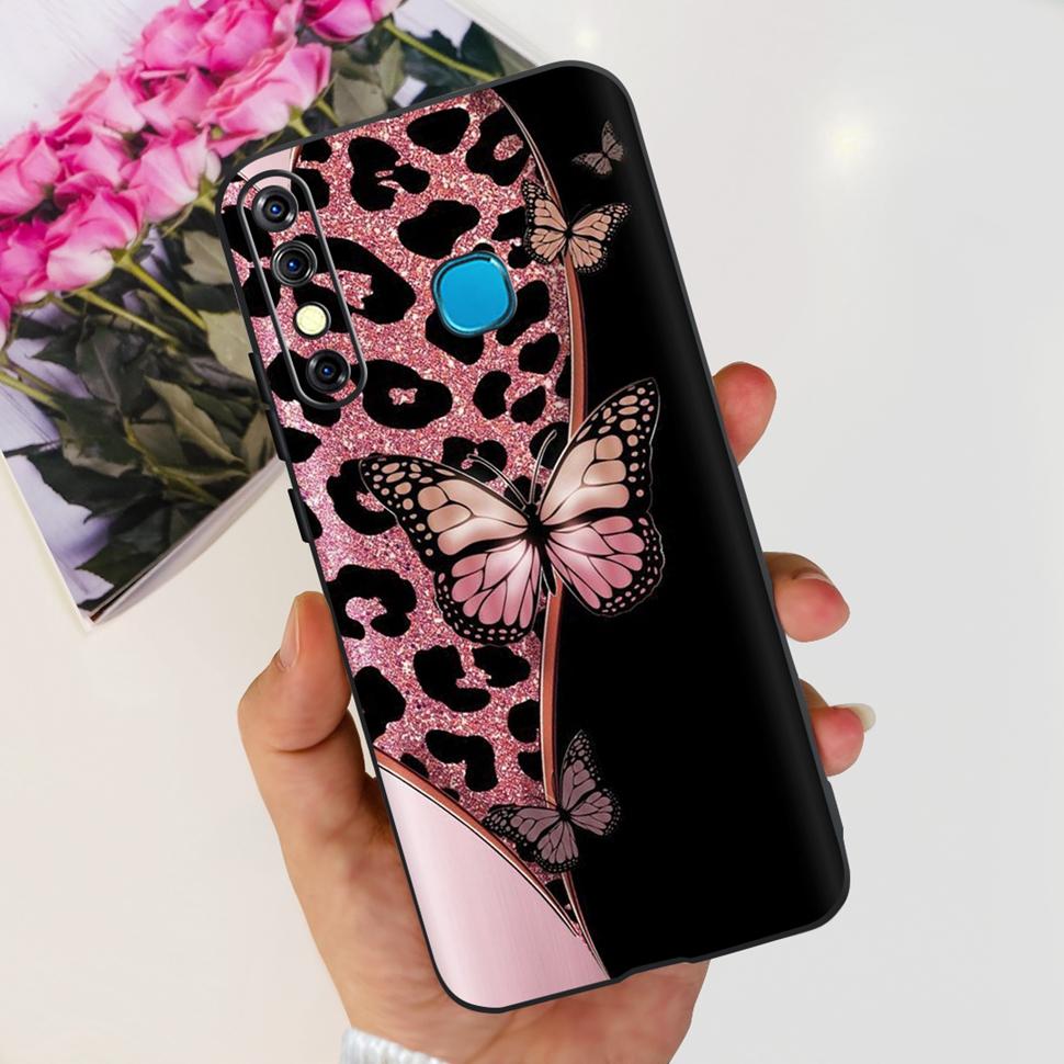 For Infinix Hot 8 2019 Case Cute Panda Butterfly Soft TPU Phone Case For Infinix Hot 8 Hot8 Back Cover X650C X650B Coque Bumper