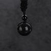 Fashion Lucky Blessing Amulet Obsidian Pendant Round Ball Necklace