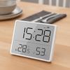 Magnetic Digital Alarm Clock Display Screen Battery Powered Temperature Hygrometer Ultra Thin Rectangular Table Clock