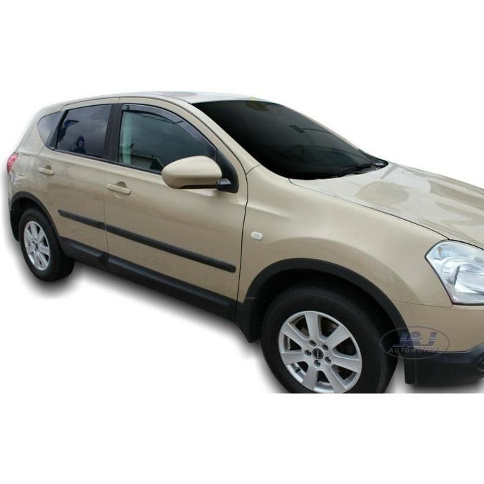 Déflecteurs d'air - J&J AUTOMOTIVE - Nissan Qashqai 2007-2013 - Fumé - Acrylique renforcé - Installation facile