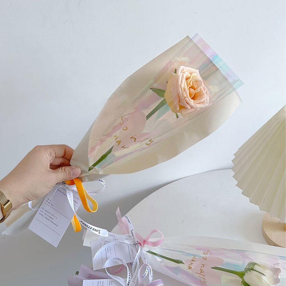 50 шт. Водонепроницаемые пакеты для упаковки букетов, пластиковые рукава для роз, пакет для упаковки цветов, цветочная упаковка