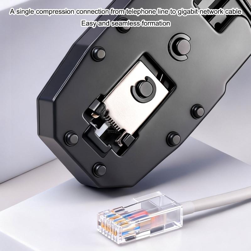 Стриппер и обжимка для кабеля из высокоуглеродистой стали для разъемов RJ45 с эффективными лезвиями и легкой конструкцией