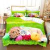 Lovely Animal Dogs Cats Pets Comfortable Duvet Quilt Cover Pillowcase Bedding Set Children Bedroom Decoration Home Textile