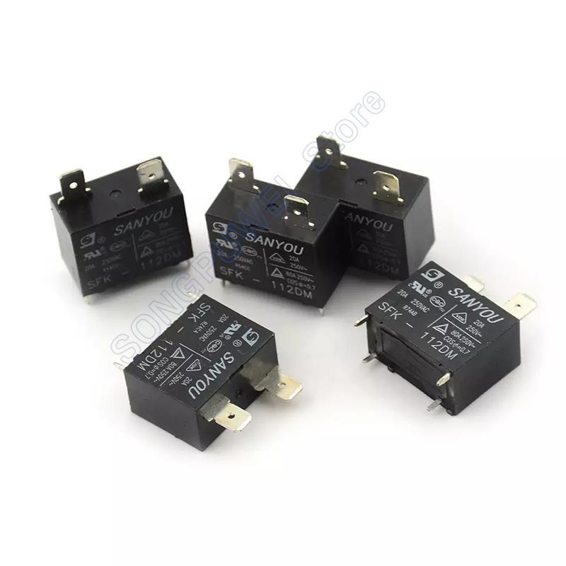 20 шт./лот Реле SANYOU SFK-112DM 105DM 124DM Реле кондиционера Силовое реле SFK 112DM 12В DC 20А 250В AC 4 контакта 1H Форма A