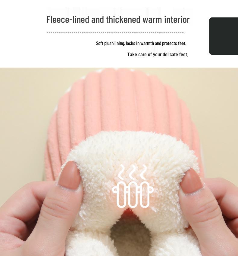 Winter Indoor Velvet-Heeled Cotton Shoes: Unisex Thick Sole for Warmth