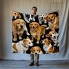 Cute pet dog Fashion Blanket Printed Throw Fashion Blanket Plush Fluffy Flannel Fleece Fashion Blanket Soft Throws for Sofa Couch and Bed