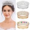 King Tiaras Baroque Pageant Crowns Round Bridal Wedding Crowns Princess Queen Tiara Cake Topper