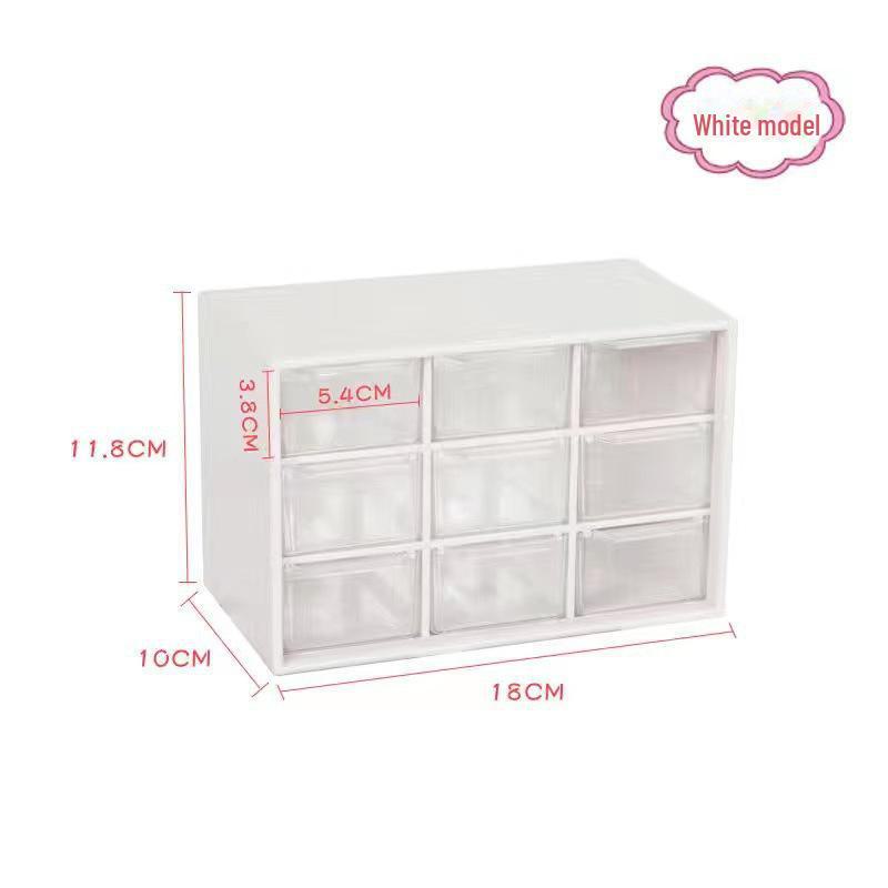 Прозрачный органайзер для украшений и аксессуаров для волос из девяти сеток для хранения на рабочем столе