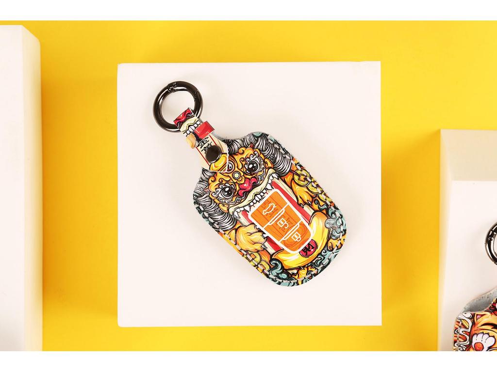 Guochao Ручная работа Натуральная кожа Сумка для ключей для Toyota Индивидуальные подарки