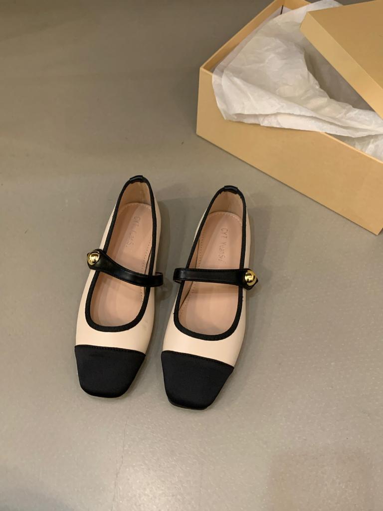 Flat-bottomed Square-headed French Mary Jane Single Shoes Women's Shoes 2025 New Summer Xiaoxiangfeng Soft-soled Beanie Ladyshoes