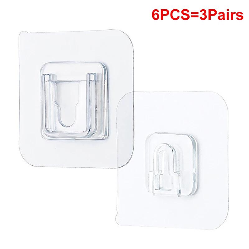 1-10 пар двухсторонних самоклеящихся настенных крючков, прозрачные присоски, крючки-присоски, многоцелевые держатели для органайзеров для спальни и кухни